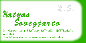 matyas sovegjarto business card